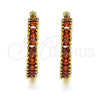 Argolla Pequeña 02.210.0281.10.20 Oro Laminado, con Granate Zirconia Cubica, Pulido, Tono Dorado