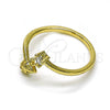 Anillo Multi Piedra 01.284.0080 Oro Laminado, Diseño de Pina, con Blanca Zirconia Cubica, Pulido, Tono Dorado (One size fits all)