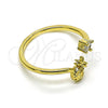 Anillo Multi Piedra 01.284.0080 Oro Laminado, Diseño de Pina, con Blanca Zirconia Cubica, Pulido, Tono Dorado (One size fits all)
