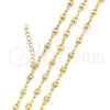 Gargantilla Basica 04.09.0185.20 Oro Laminado, Diseño de Puff Mariner, Pulido, Tono Dorado (04 MM Thickness, 20 Inches Length)