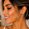 Arete Dormilona 02.02.0502 Oro Laminado, Diseño de Manzana, Esmaltado Rojo, Tono Dorado