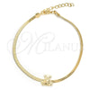 Pulsera Básica 03.02.0099.07 Oro Laminado, Diseño de Osito y Herringbone, Pulido, Tono Dorado (02 MM Thickness, 7 Inches Length)