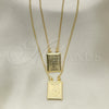 Collares con Dije 04.02.0016 Oro Laminado, Diseño de Espíritu Santo, Pulido, Tono Dorado (01 MM Thickness, 16 Inches Length)