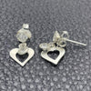Arete Colgante 02.401.0072 Plata Rodinada, Diseño de Corazón, con Zirconia Cubica Blanca, Pulido, Tono Plateado