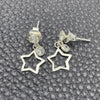 Arete Colgante 02.401.0073 Plata Rodinada, Diseño de Estrella, con Zirconia Cubica Blanca, Pulido, Tono Plateado