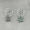 Earcuff 02.401.0078 Plata Rodinada, Diseño de Estrella, con Zirconia Cubica Blanca, Pulido, Tono Plateado