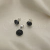 Juego de Arete y Dije de Adulto 10.392.0004 Plata Rodinada, con Perla Verde, Pulido, Tono Plateado