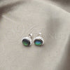 Arete Dormilona 02.399.0050 Plata Rodinada, con Perla Verde, Pulido, Tono Plateado
