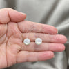 Arete Dormilona 02.399.0053 Plata Rodinada, con Perla Marfil, Pulido, Tono Plateado