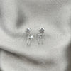 Arete Dormilona 02.399.0065 Plata Rodinada, Diseño de Estrella, Pulido, Tono Plateado
