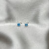Arete Dormilona 02.397.0039.03 Plata Rodinada, con Zirconia Cubica Aguamarina, Pulido, Tono Plateado