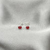 Arete Dormilona 02.397.0039.07 Plata Rodinada, con Zirconia Cubica Rubi, Pulido, Tono Plateado