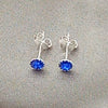Arete Dormilona 02.397.0039.09 Plata Rodinada, con Zirconia Cubica Zafiro Azul, Pulido, Tono Plateado