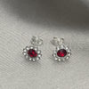 Arete Dormilona 02.397.0041.01 Plata Rodinada, con Zirconia Cubica Granate, Pulido, Tono Plateado
