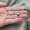 Arete Largo 02.407.0017 Plata Rodinada, Diseño de Hueco, Pulido, Tono Plateado