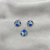 Juego de Arete y Dije de Adulto 10.408.0001.02 Plata Rodinada, con Cristal Zafiro Azul, Pulido, Tono Plateado