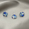 Juego de Arete y Dije de Adulto 10.408.0001.02 Plata Rodinada, con Cristal Zafiro Azul, Pulido, Tono Plateado