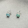 Arete Dormilona 02.406.0001.03 Plata Rodinada, Diseño de Mariquita, Esmaltado Azul claro, Tono Plateado