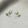 Arete Dormilona 02.406.0002.01 Plata Rodinada, Diseño de Libélula, Esmaltado Amarillo, Tono Plateado