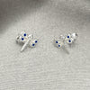 Arete Dormilona 02.406.0002.03 Plata Rodinada, Diseño de Libélula, Esmaltado Blanco, Tono Plateado
