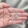 Arete Dormilona 02.406.0006.02 Plata Rodinada, Diseño de Abeja, Esmaltado Rosado, Tono Plateado