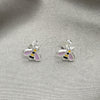 Arete Dormilona 02.406.0006.02 Plata Rodinada, Diseño de Abeja, Esmaltado Rosado, Tono Plateado
