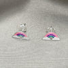 Arete Dormilona 02.406.0010.03 Plata Rodinada, Esmaltado Rosado, Tono Plateado
