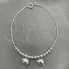 Pulsera de Dije 03.409.0002.07 Plata Rodinada, Diseño de Elefante, Pulido, Tono Plateado (7 Pulgadas de Largo)