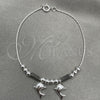 Pulsera de Dije 03.409.0003.07 Plata Rodinada, Diseño de Delfín, Pulido, Tono Plateado (7 Pulgadas de Largo)