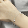Pulsera de Dije 03.409.0010.07 Plata Rodinada, Diseño de Concha, Pulido, Tono Plateado (7 Pulgadas de Largo)