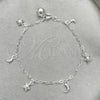 Pulsera de Dije 03.409.0018.07 Plata Rodinada, Diseño de Delfín, Pulido, Tono Plateado (7 Pulgadas de Largo)