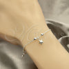 Pulsera de Dije 03.409.0019.07 Plata Rodinada, Diseño de Estrella, Pulido, Tono Plateado (7 Pulgadas de Largo)