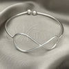 Aro Individual 07.409.0002 Plata Rodinada, Diseño de Infinito, Pulido, Tono Plateado (Grosor 04 MM, Talla Unica)