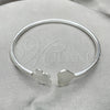 Aro Individual 07.409.0007 Plata Rodinada, Diseño de Corazón, Pulido, Tono Plateado (Grosor 04 MM, Talla Unica)