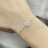 Pulsera Elegante 03.392.0023.07 Plata Rodinada, Diseño de Llave, Pulido, Tono Plateado (7 Pulgadas de Largo)