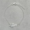 Pulsera Elegante 03.392.0023.07 Plata Rodinada, Diseño de Llave, Pulido, Tono Plateado (7 Pulgadas de Largo)
