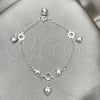 Pulsera de Dije 03.397.0007.07 Plata Rodinada, Diseño de Corazón, Pulido, Tono Plateado (7 Pulgadas de Largo)