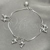Pulsera de Dije 03.397.0012.07 Plata Rodinada, Diseño de Delfín, Pulido, Tono Plateado (7 Pulgadas de Largo)