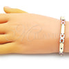Pulsera Solida 03.102.0051.08 Oro Laminado, Pulido, Tres Tonos (07 MM Thickness, 8 Inches Length)