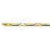 Pulsera Solida 03.102.0051.08 Oro Laminado, Pulido, Tres Tonos (07 MM Thickness, 8 Inches Length)