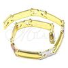 Pulsera Solida 03.102.0051.08 Oro Laminado, Pulido, Tres Tonos (07 MM Thickness, 8 Inches Length)