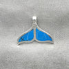 Dije Elegante 05.410.0003.1 Plata Rodinada, Diseño de Pescado, con Madre Perla Marfil, Pulido, Tono Plateado