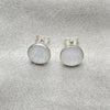 Arete Dormilona 02.410.0001.3 Plata Rodinada, Diseño de Bola, con Madre Perla Marfil, Pulido, Tono Plateado