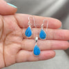 Juego de Arete y Dije de Adulto 10.410.0001 Plata Rodinada, con Opal Bermuda Blue, Pulido, Tono Plateado
