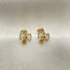 Arete Dormilona 02.02.0526 Oro Laminado, Diseño de Angel, Esmaltado Blanco, Tono Dorado