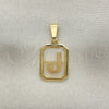 Dije Elegante 05.02.0069.10 Oro Laminado, Diseño de Iniciales, Pulido, Tono Dorado