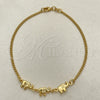 Pulsera Elegante 03.02.0101.08 Oro Laminado, Diseño de Elefante, Pulido, Tono Dorado (06 MM Thickness, 8 Inches Length)