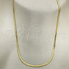 Gargantilla Basica 03.02.0083.18 Oro Laminado, Diseño de Herringbone, Pulido, Tono Dorado (03 MM Thickness, 18 Inches Length)
