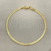 Pulsera Básica 03.02.0083.07 Oro Laminado, Diseño de Herringbone, Pulido, Tono Dorado (03 MM Thickness, 7 Inches Length)