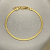 Pulsera Básica 03.02.0083.1.07 Oro Laminado, Diseño de Herringbone, Pulido, Tono Dorado (03 MM Thickness, 7 Inches Length)